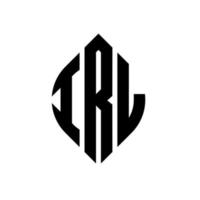 irl cirkel letter logo-ontwerp met cirkel en ellipsvorm. irl ellipsletters met typografische stijl. de drie initialen vormen een cirkellogo. irl cirkel embleem abstracte monogram brief mark vector. vector