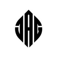 jag cirkel letter logo ontwerp met cirkel en ellipsvorm. jag ellips letters met typografische stijl. de drie initialen vormen een cirkellogo. jag cirkel embleem abstracte monogram brief mark vector. vector