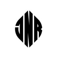 jnr cirkel letter logo ontwerp met cirkel en ellipsvorm. jnr ellipsletters met typografische stijl. de drie initialen vormen een cirkellogo. jnr cirkel embleem abstracte monogram brief mark vector. vector