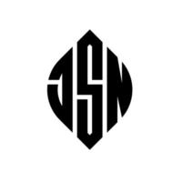 jsn cirkel letter logo ontwerp met cirkel en ellipsvorm. jsn ellipsletters met typografische stijl. de drie initialen vormen een cirkellogo. jsn cirkel embleem abstracte monogram brief mark vector. vector