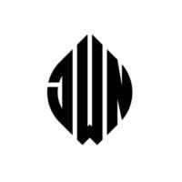 jwn cirkel letter logo ontwerp met cirkel en ellipsvorm. jwn ellipsletters met typografische stijl. de drie initialen vormen een cirkellogo. jwn cirkel embleem abstracte monogram brief mark vector. vector