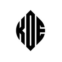 kde cirkel letter logo-ontwerp met cirkel en ellipsvorm. kde ellipsletters met typografische stijl. de drie initialen vormen een cirkellogo. kde cirkel embleem abstracte monogram brief mark vector. vector