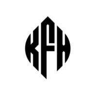 kfx cirkel letter logo-ontwerp met cirkel en ellipsvorm. kfx ellipsletters met typografische stijl. de drie initialen vormen een cirkellogo. kfx cirkel embleem abstracte monogram brief mark vector. vector