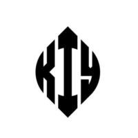 kiy cirkel letter logo ontwerp met cirkel en ellipsvorm. kiy ellipsletters met typografische stijl. de drie initialen vormen een cirkellogo. kiy cirkel embleem abstracte monogram brief mark vector. vector