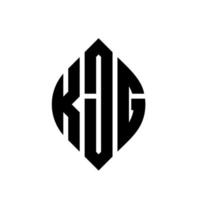 kjg cirkel letter logo ontwerp met cirkel en ellipsvorm. kjg ellipsletters met typografische stijl. de drie initialen vormen een cirkellogo. kjg cirkel embleem abstracte monogram brief mark vector. vector