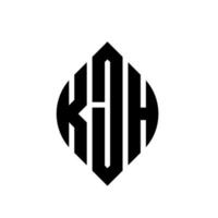 kjh cirkel letter logo ontwerp met cirkel en ellipsvorm. kjh ellipsletters met typografische stijl. de drie initialen vormen een cirkellogo. kjh cirkel embleem abstracte monogram brief mark vector. vector