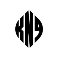 knq cirkel letter logo-ontwerp met cirkel en ellipsvorm. knq ellipsletters met typografische stijl. de drie initialen vormen een cirkellogo. knq cirkel embleem abstracte monogram brief mark vector. vector