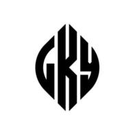 lky cirkel letter logo ontwerp met cirkel en ellipsvorm. lky ellipsletters met typografische stijl. de drie initialen vormen een cirkellogo. lky cirkel embleem abstracte monogram brief mark vector. vector