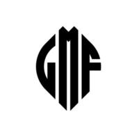 lmf cirkel letter logo ontwerp met cirkel en ellipsvorm. lmf ellipsletters met typografische stijl. de drie initialen vormen een cirkellogo. lmf cirkel embleem abstracte monogram brief mark vector. vector