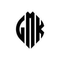 lmk cirkel letter logo ontwerp met cirkel en ellipsvorm. lmk ellipsletters met typografische stijl. de drie initialen vormen een cirkellogo. lmk cirkel embleem abstracte monogram brief mark vector. vector