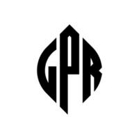 lpr cirkel letter logo ontwerp met cirkel en ellipsvorm. lpr ellipsletters met typografische stijl. de drie initialen vormen een cirkellogo. lpr cirkel embleem abstracte monogram brief mark vector. vector