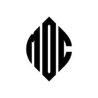 mdc cirkel letter logo ontwerp met cirkel en ellipsvorm. mdc ellipsletters met typografische stijl. de drie initialen vormen een cirkellogo. mdc cirkel embleem abstracte monogram brief mark vector. vector