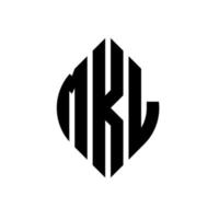 mkl cirkel letter logo-ontwerp met cirkel en ellipsvorm. mkl ellipsletters met typografische stijl. de drie initialen vormen een cirkellogo. mkl cirkel embleem abstracte monogram brief mark vector. vector