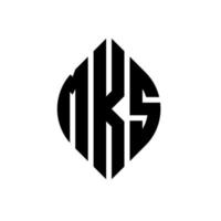 mks cirkel letter logo-ontwerp met cirkel en ellipsvorm. mks ellipsletters met typografische stijl. de drie initialen vormen een cirkellogo. mks cirkel embleem abstracte monogram brief mark vector. vector