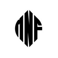 mmf cirkel letter logo-ontwerp met cirkel en ellipsvorm. mmf ellipsletters met typografische stijl. de drie initialen vormen een cirkellogo. mmf cirkel embleem abstracte monogram brief mark vector. vector