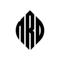 mrd cirkel letter logo ontwerp met cirkel en ellipsvorm. mrd ellipsletters met typografische stijl. de drie initialen vormen een cirkellogo. mrd cirkel embleem abstracte monogram brief mark vector. vector