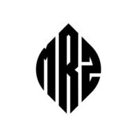 mrz cirkel letter logo ontwerp met cirkel en ellipsvorm. mrz ellipsletters met typografische stijl. de drie initialen vormen een cirkellogo. mrz cirkel embleem abstracte monogram brief mark vector. vector