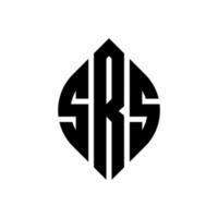 srs cirkel letter logo ontwerp met cirkel en ellipsvorm. srs ellipsletters met typografische stijl. de drie initialen vormen een cirkellogo. srs cirkel embleem abstracte monogram brief mark vector. vector