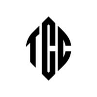 tcc cirkel letter logo-ontwerp met cirkel en ellipsvorm. tcc ellipsletters met typografische stijl. de drie initialen vormen een cirkellogo. tcc cirkel embleem abstracte monogram brief mark vector. vector