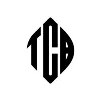 tcb cirkel letter logo ontwerp met cirkel en ellipsvorm. tcb ellipsletters met typografische stijl. de drie initialen vormen een cirkellogo. tcb cirkel embleem abstracte monogram brief mark vector. vector