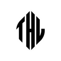 thl cirkel letter logo-ontwerp met cirkel en ellipsvorm. de ellipsletters met typografische stijl. de drie initialen vormen een cirkellogo. thl cirkel embleem abstracte monogram brief mark vector. vector