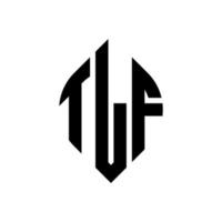 tlf cirkel letter logo ontwerp met cirkel en ellipsvorm. tlf ellipsletters met typografische stijl. de drie initialen vormen een cirkellogo. tlf cirkel embleem abstracte monogram brief mark vector. vector