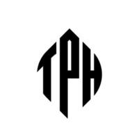 tph cirkel letter logo-ontwerp met cirkel en ellipsvorm. tph ellipsletters met typografische stijl. de drie initialen vormen een cirkellogo. tph cirkel embleem abstracte monogram brief mark vector. vector