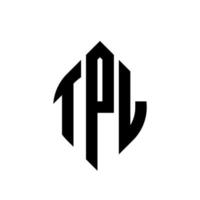 tpl cirkel letter logo-ontwerp met cirkel en ellipsvorm. tpl ellipsletters met typografische stijl. de drie initialen vormen een cirkellogo. tpl cirkel embleem abstracte monogram brief mark vector. vector