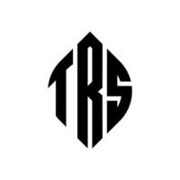 trs cirkel letter logo ontwerp met cirkel en ellipsvorm. trs ellipsletters met typografische stijl. de drie initialen vormen een cirkellogo. trs cirkel embleem abstracte monogram brief mark vector. vector