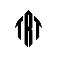 trt cirkel letter logo ontwerp met cirkel en ellipsvorm. trt ellipsletters met typografische stijl. de drie initialen vormen een cirkellogo. trt cirkel embleem abstracte monogram brief mark vector. vector