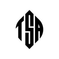 tsa cirkel letter logo ontwerp met cirkel en ellipsvorm. tsa-ellipsletters met typografische stijl. de drie initialen vormen een cirkellogo. tsa cirkel embleem abstracte monogram brief mark vector. vector