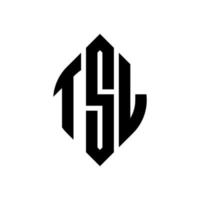 tsl cirkel letter logo ontwerp met cirkel en ellipsvorm. tsl ellipsletters met typografische stijl. de drie initialen vormen een cirkellogo. tsl cirkel embleem abstracte monogram brief mark vector. vector