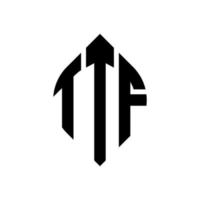 ttf cirkel letter logo ontwerp met cirkel en ellipsvorm. ttf ellipsletters met typografische stijl. de drie initialen vormen een cirkellogo. ttf cirkel embleem abstracte monogram brief mark vector. vector