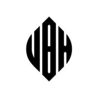 ubx cirkel letter logo-ontwerp met cirkel en ellipsvorm. ubx ellipsletters met typografische stijl. de drie initialen vormen een cirkellogo. ubx cirkel embleem abstracte monogram brief mark vector. vector