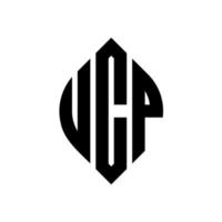 ucp cirkel letter logo ontwerp met cirkel en ellipsvorm. ucp-ellipsletters met typografische stijl. de drie initialen vormen een cirkellogo. ucp cirkel embleem abstracte monogram brief mark vector. vector