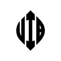 uib cirkel letter logo-ontwerp met cirkel en ellipsvorm. uib ellipsletters met typografische stijl. de drie initialen vormen een cirkellogo. uib cirkel embleem abstracte monogram brief mark vector. vector