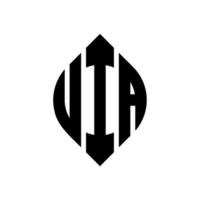 uia cirkel letter logo ontwerp met cirkel en ellipsvorm. uia ellipsletters met typografische stijl. de drie initialen vormen een cirkellogo. uia cirkel embleem abstracte monogram brief mark vector. vector