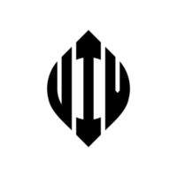 uiv cirkel letter logo ontwerp met cirkel en ellipsvorm. uiv ellipsletters met typografische stijl. de drie initialen vormen een cirkellogo. uiv cirkel embleem abstracte monogram brief mark vector. vector
