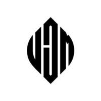 ujm cirkel letter logo ontwerp met cirkel en ellipsvorm. ujm ellipsletters met typografische stijl. de drie initialen vormen een cirkellogo. ujm cirkel embleem abstracte monogram brief mark vector. vector