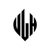 ulh cirkel letter logo-ontwerp met cirkel en ellipsvorm. ulh ellipsletters met typografische stijl. de drie initialen vormen een cirkellogo. ulh cirkel embleem abstracte monogram brief mark vector. vector