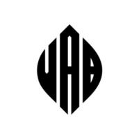 vab cirkel letter logo ontwerp met cirkel en ellipsvorm. vab ellipsletters met typografische stijl. de drie initialen vormen een cirkellogo. vab cirkel embleem abstracte monogram brief mark vector. vector