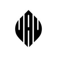 vav cirkel letter logo ontwerp met cirkel en ellipsvorm. vav ellipsletters met typografische stijl. de drie initialen vormen een cirkellogo. vav cirkel embleem abstracte monogram brief mark vector. vector