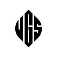 vgs cirkel letter logo ontwerp met cirkel en ellipsvorm. vgs ellipsletters met typografische stijl. de drie initialen vormen een cirkellogo. vgs cirkel embleem abstracte monogram brief mark vector. vector