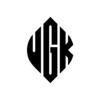 vgk cirkel letter logo ontwerp met cirkel en ellipsvorm. vgk ellipsletters met typografische stijl. de drie initialen vormen een cirkellogo. vgk cirkel embleem abstracte monogram brief mark vector. vector