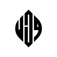 vjq cirkel letter logo ontwerp met cirkel en ellipsvorm. vjq ellipsletters met typografische stijl. de drie initialen vormen een cirkellogo. vjq cirkel embleem abstracte monogram brief mark vector. vector
