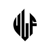 vlf cirkel letter logo ontwerp met cirkel en ellipsvorm. vlf ellipsletters met typografische stijl. de drie initialen vormen een cirkellogo. vlf cirkel embleem abstracte monogram brief mark vector. vector