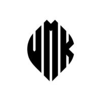 vmk cirkel letter logo ontwerp met cirkel en ellipsvorm. vmk ellipsletters met typografische stijl. de drie initialen vormen een cirkellogo. vmk cirkel embleem abstracte monogram brief mark vector. vector