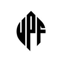 vpf cirkel letter logo ontwerp met cirkel en ellipsvorm. vpf-ellipsletters met typografische stijl. de drie initialen vormen een cirkellogo. vpf cirkel embleem abstracte monogram brief mark vector. vector