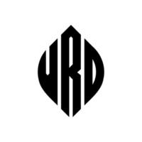 vrd cirkel letter logo ontwerp met cirkel en ellipsvorm. vrd-ellipsletters met typografische stijl. de drie initialen vormen een cirkellogo. vrd cirkel embleem abstracte monogram brief mark vector. vector