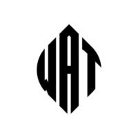 wat cirkel letter logo ontwerp met cirkel en ellipsvorm. wat ellipsletters met typografische stijl. de drie initialen vormen een cirkellogo. wat cirkel embleem abstracte monogram brief mark vector. vector